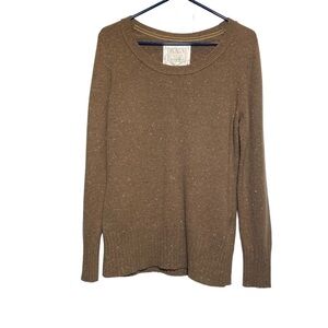 Old Navy women tag size Large light brown speckle knit sweater lambs wool blend